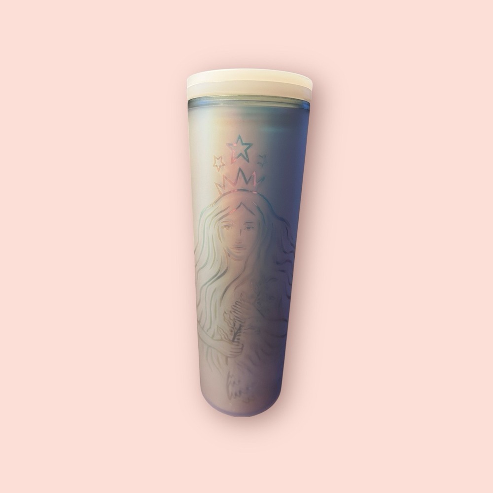 STARBUCKS Coffee Tumbler Spring 2021 50TH ANNIVERSARY Frosted SIRENS TAIL 16 OZ